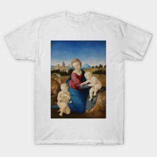 Madonna and Child with the Infant Saint John by Raphael T-Shirt